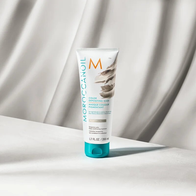 Moroccanoil Color Depositing nežna hranilna maska brez permanentnih barvnih pigmentov Platinum 200 ml