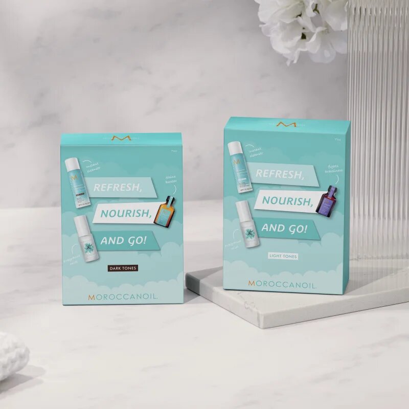 Moroccanoil Refresh Nourish and Go! (Dark Tones) set za temne lase za ženske