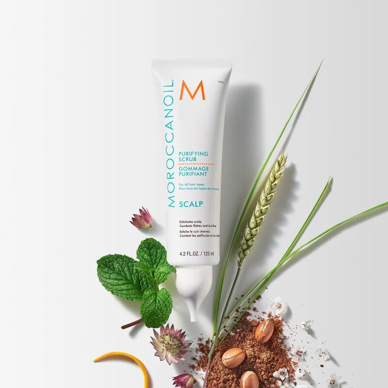 Moroccanoil Scalp Purifying Scrub nežni čistilni piling s pomirjajočim učinkom za lasišče 125 ml