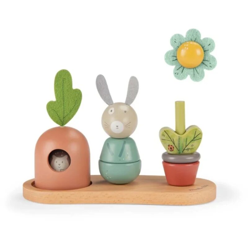 MOULIN ROTY Wooden Stack Up Toy Trois Petits Lapins aktivnostna igrača iz lesa 12m+ 1 kos
