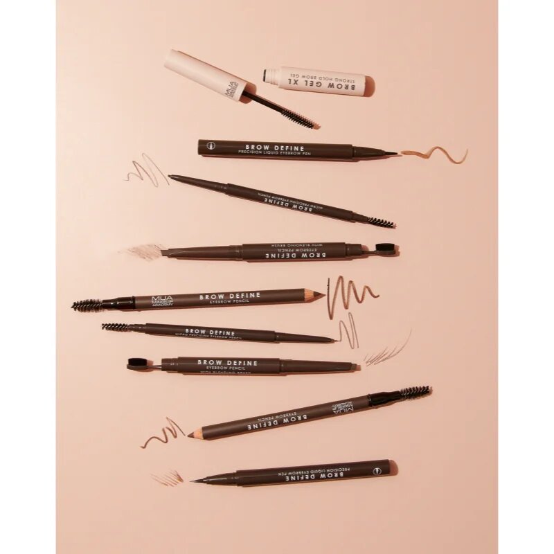 MUA Makeup Academy Brow Define dolgoobstojni svinčnik za obrvi s krtačko odtenek Dark Brown 12 g