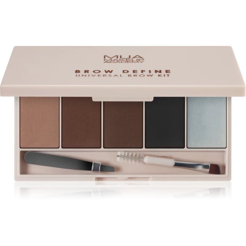 MUA Makeup Academy Brow Define paleta pudrastih senčil za obrvi z aplikatorjem 1 kos