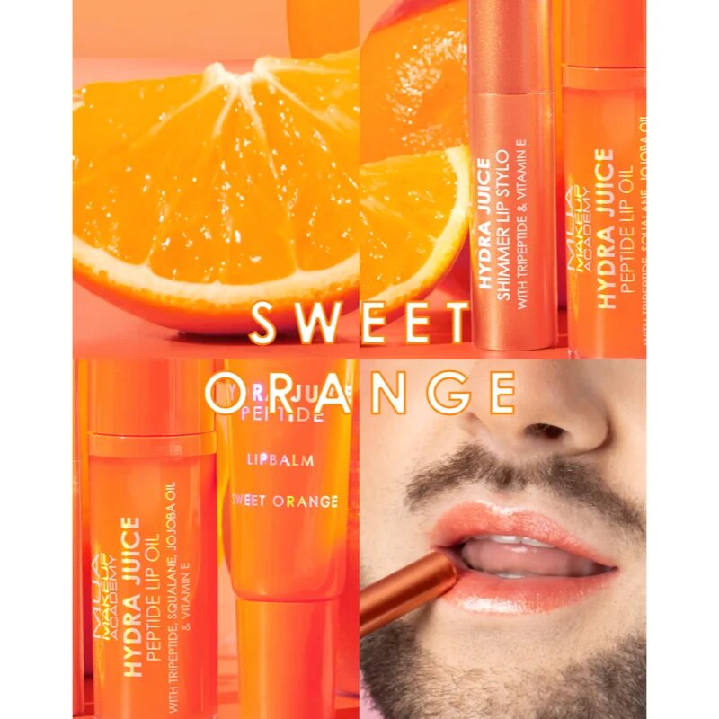 MUA Makeup Academy Hydra Juice Peptide Lip Oil olje za ustnice odtenek Sweet Orange 7 ml
