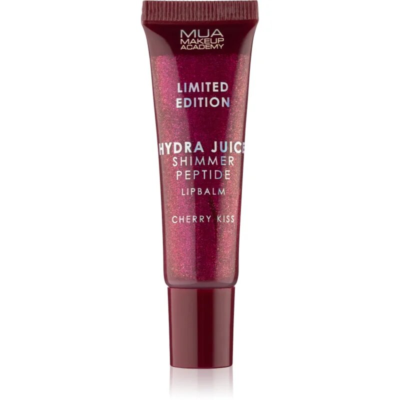 MUA Makeup Academy Hydra Juice Peptide Shimmer Lip Balm balzam za ustnice za bleščeč sijaj odtenek Chery Kiss 10 ml