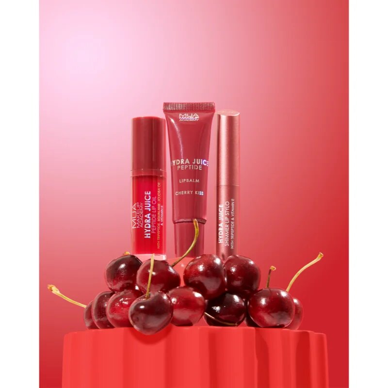 MUA Makeup Academy Hydra Juice Peptide Shimmer Lip Balm balzam za ustnice za bleščeč sijaj odtenek Chery Kiss 10 ml