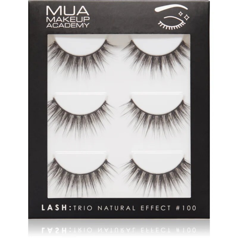 MUA Makeup Academy Lashes Natural Effect umetne trepalnice #100 3 par