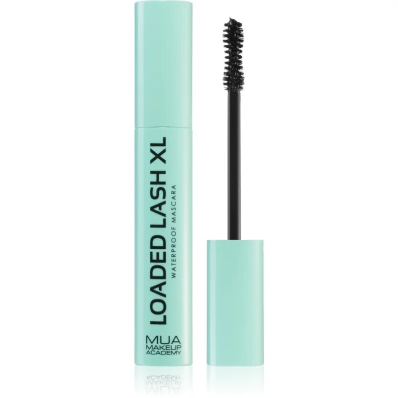 MUA Makeup Academy Loaded Lash XL vodoodporna maskara za podaljšanje privihanje in volumen odtenek Black 8 g