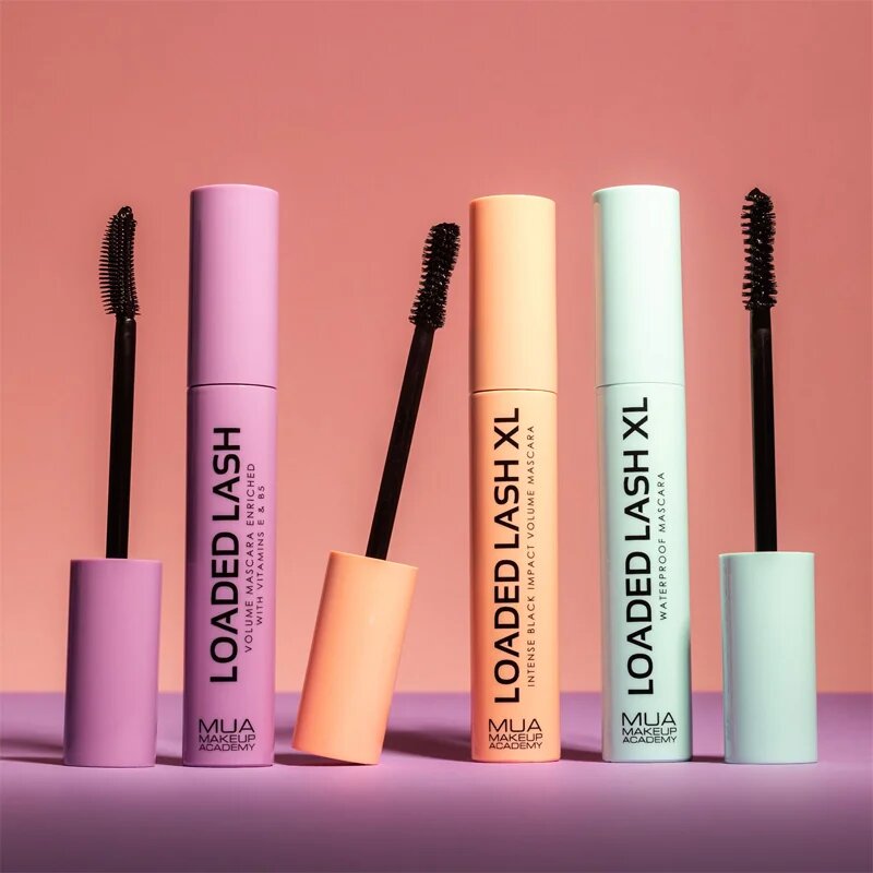 MUA Makeup Academy Loaded Lash XL vodoodporna maskara za podaljšanje privihanje in volumen odtenek Black 8 g