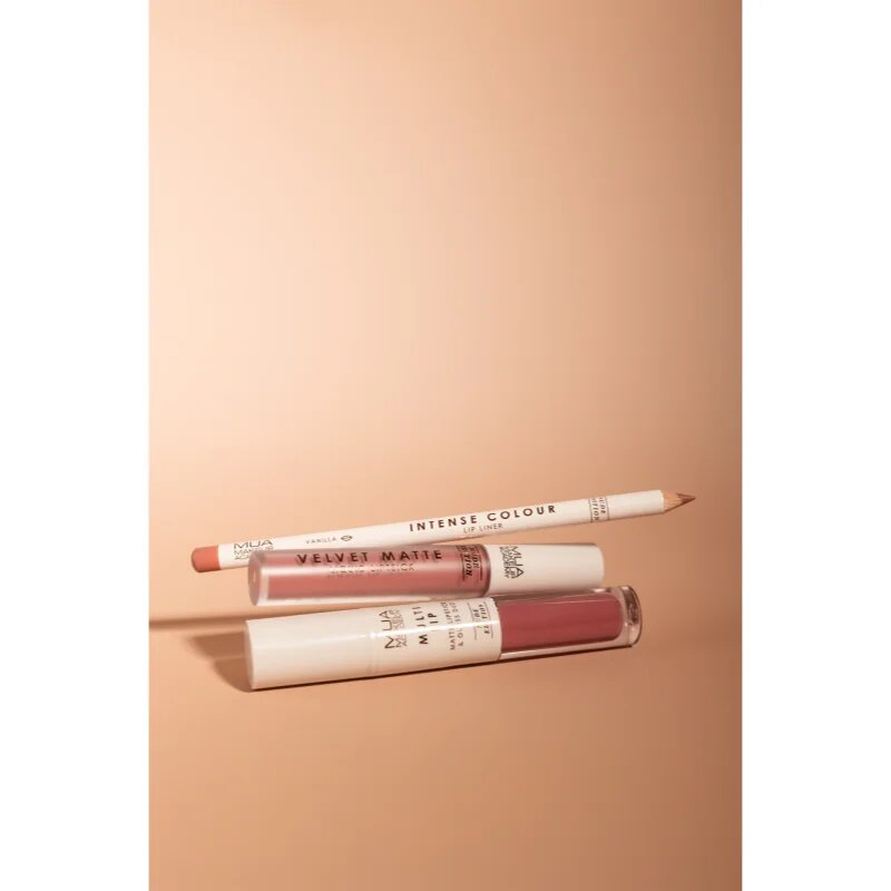 MUA Makeup Academy Multi Lip Nude Edition Dolgoobstojna šminka in sijaj za ustnice duo odtenek Soleil 3.2 g