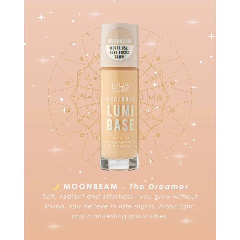MUA Makeup Academy PRO/BASE Lumi Base posvetlitvena podlaga za ličila (primer) odtenek Moonbeam (Neutral) 33 ml
