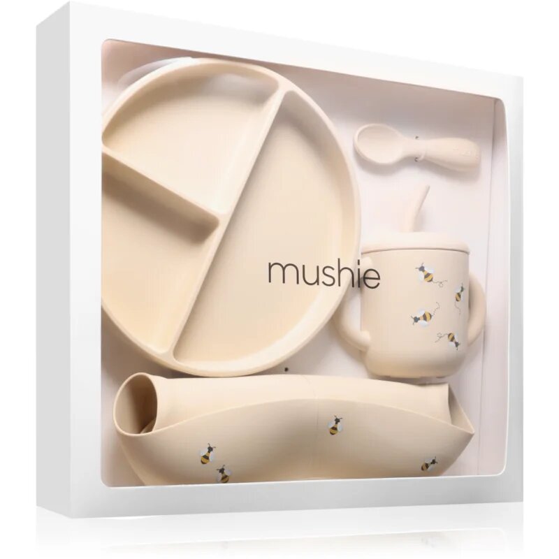 Mushie Feeding Toddler Set jedilni set za malčke 6m+ Bees