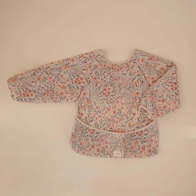 Mushie Long Sleeve Bib slinček Pastel Blooms 6-24m 1 kos