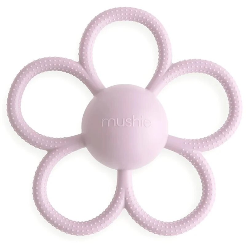 Mushie Rattle Teether Toy grizalo z ropotuljico Soft Lilac 1 kos