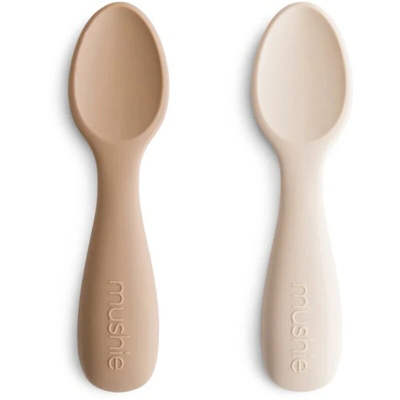 Mushie Toddler Starter Spoons žlička Natural/ Shifting Sand 12m+ 2 kos