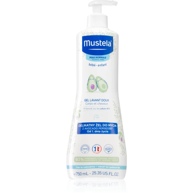 Mustela Bébé Bain gel za umivanje las in telesa za otroke 750 ml
