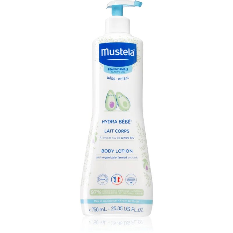 Mustela Bébé Hydra Bébé vlažilni losjon za telo za otroško kožo 750 ml
