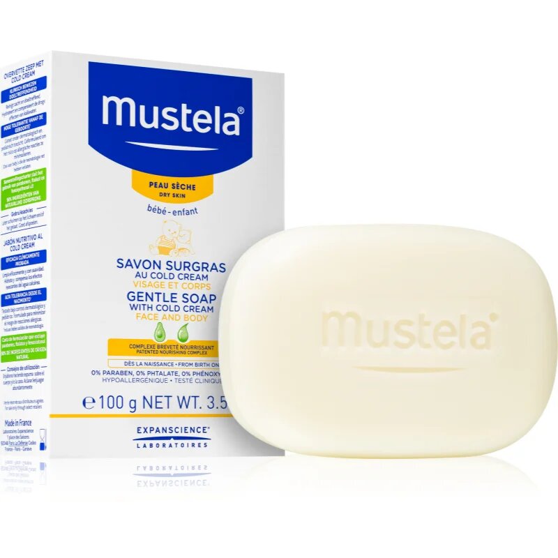 Mustela Bébé nežno milo za otroke od rojstva 100 g