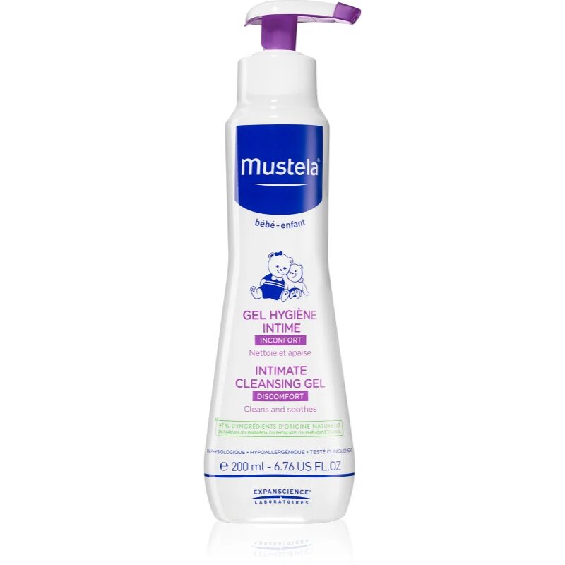 Mustela Bébé pomirjajoči gel za intimno higieno za otroke 200 ml