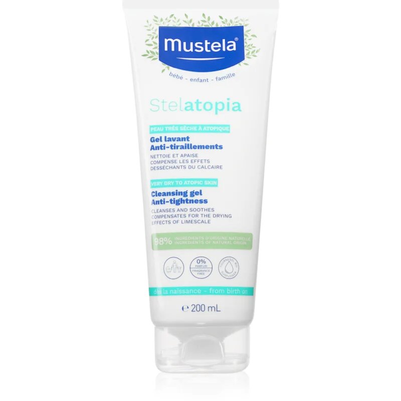 Mustela Bébé pomirjevalni čistilni gel za atopijsko kožo 200 ml