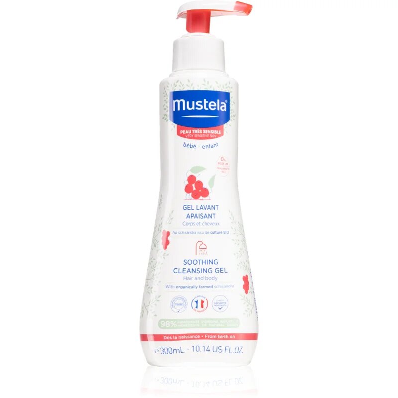 Mustela Bébé pomirjevalni čistilni gel za otroke od rojstva 300 ml