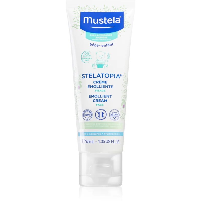 Mustela Bébé Stelatopia mehčalna krema za obraz za otroke od rojstva 40 ml
