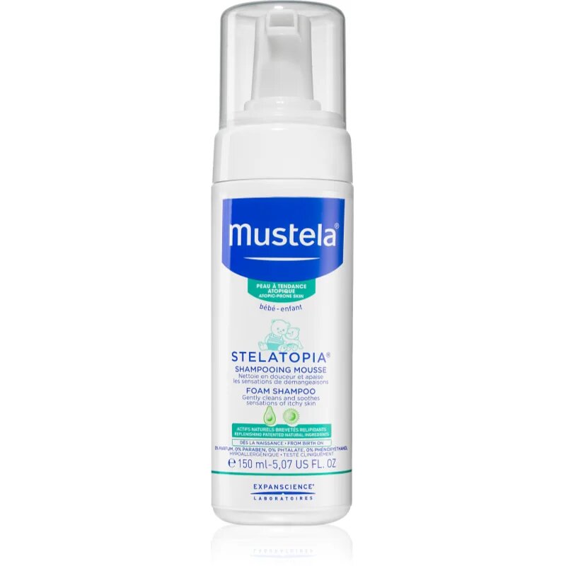 Mustela Bébé Stelatopia penast šampon za otroke od rojstva 150 ml
