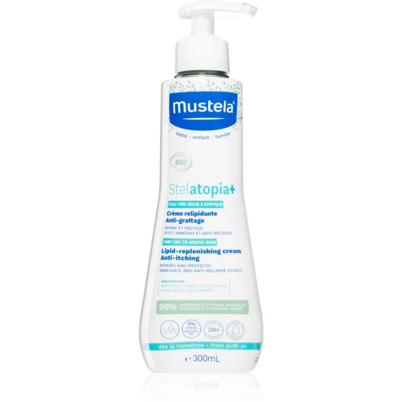 Mustela BIO Stelatopia+ pomirjujoča krema za otroke od rojstva 300 ml