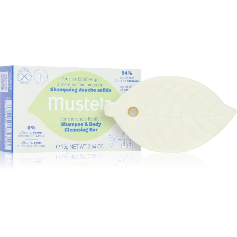 Mustela Family trdi šampon in gel za prhanje 2 v 1 75 g