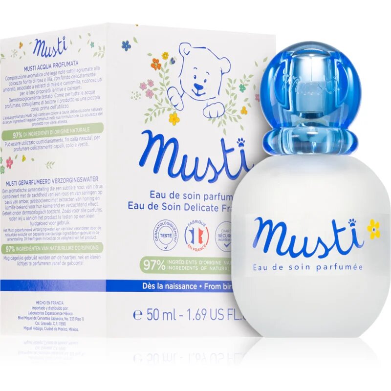 Mustela Musti meglica za telo za otroke od rojstva 50 ml