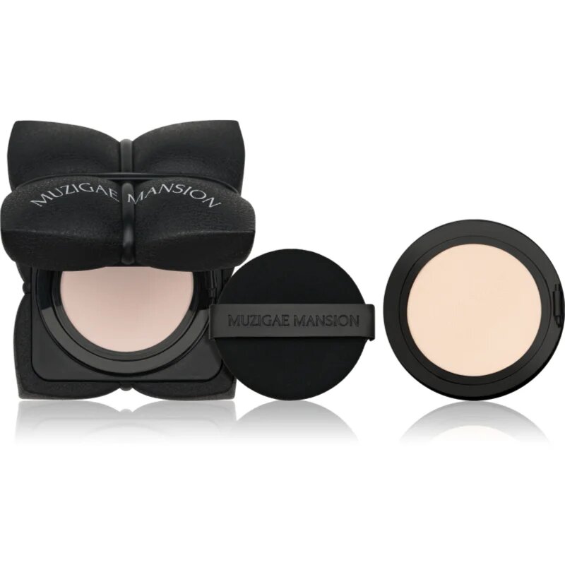 MUZIGAE MANSION Sleek Matt Cushion dolgoobstojni tekoči puder v gobici SPF 50+ + nadomestno polnilo odtenek N19 2x15 g