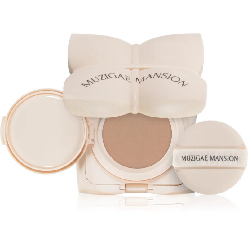 MUZIGAE MANSION Sleek Water Cushion dolgoobstojni tekoči puder v gobici z vlažilnim učinkom odtenek P21 15 g