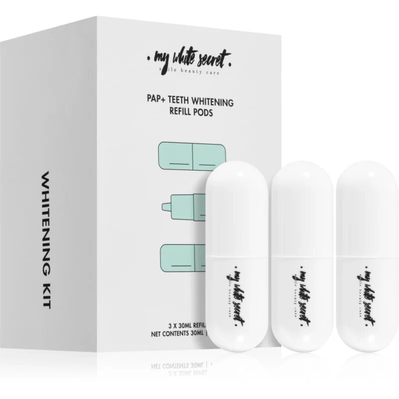 My White Secret PAP+ Teeth Whitening Refill Pods aktivacijski belilni gel nadomestno polnilo 3x10 ml