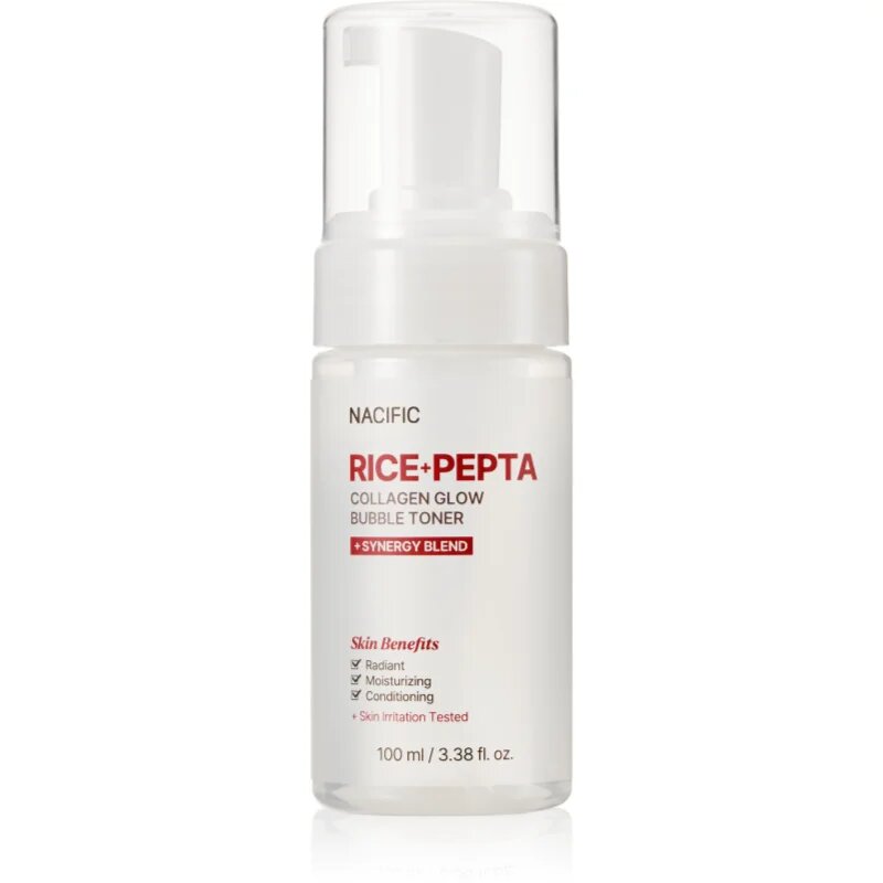 Nacific Rice + Pepta Collagen Glow Bubble Toner posvetlitveni tonik za obraz z vlažilnim učinkom 100 ml