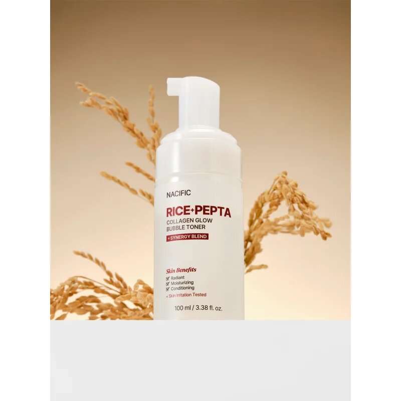Nacific Rice + Pepta Collagen Glow Bubble Toner posvetlitveni tonik za obraz z vlažilnim učinkom 100 ml