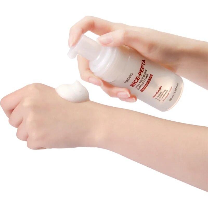 Nacific Rice + Pepta Collagen Glow Bubble Toner posvetlitveni tonik za obraz z vlažilnim učinkom 100 ml
