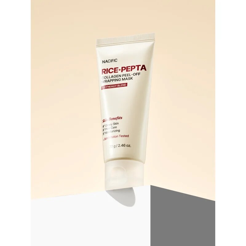 Nacific Rice + Pepta Collagen Peel-off Wrapping Mask vlažilna maska za obraz za poenotenje tona kože 70 g
