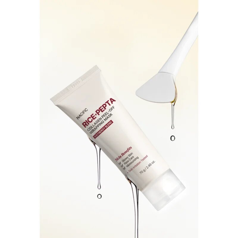 Nacific Rice + Pepta Collagen Peel-off Wrapping Mask vlažilna maska za obraz za poenotenje tona kože 70 g