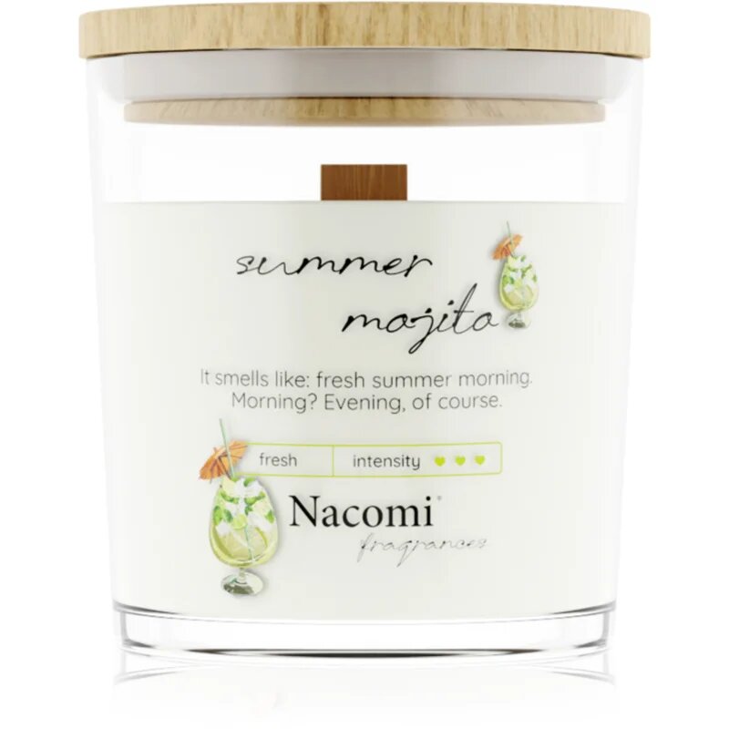Nacomi Soy Candle Home Fragrances dišeča sveča z lesenim stenjem 140 g