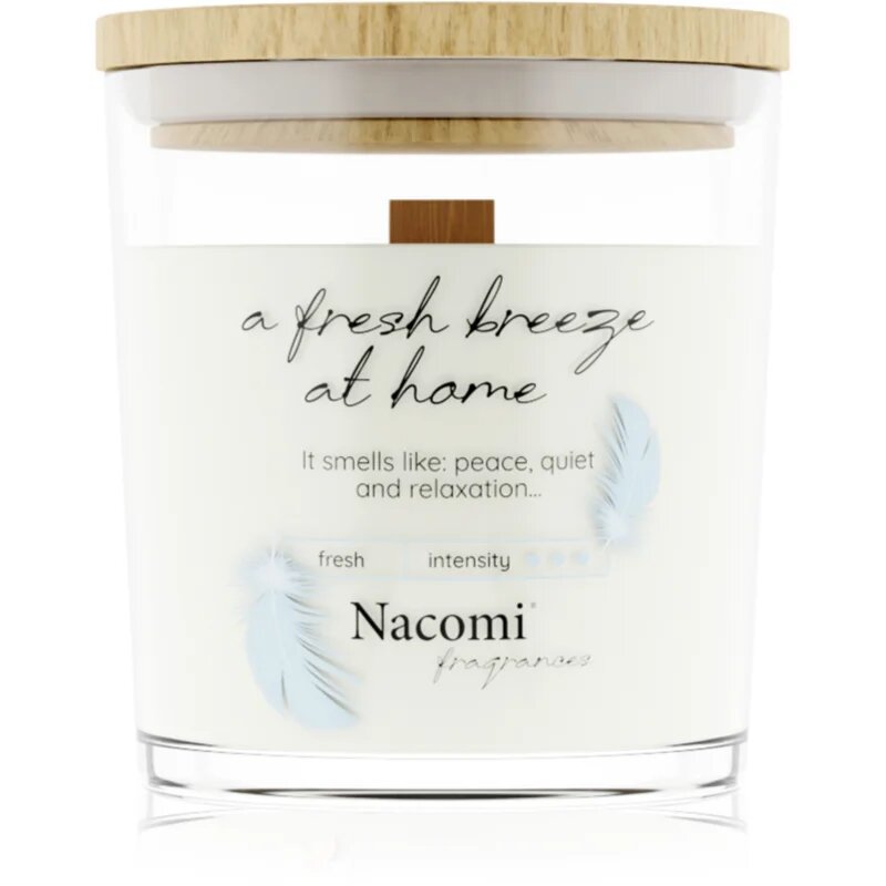 Nacomi Soy Candle Home Fragrances dišeča sveča z lesenim stenjem 140 g