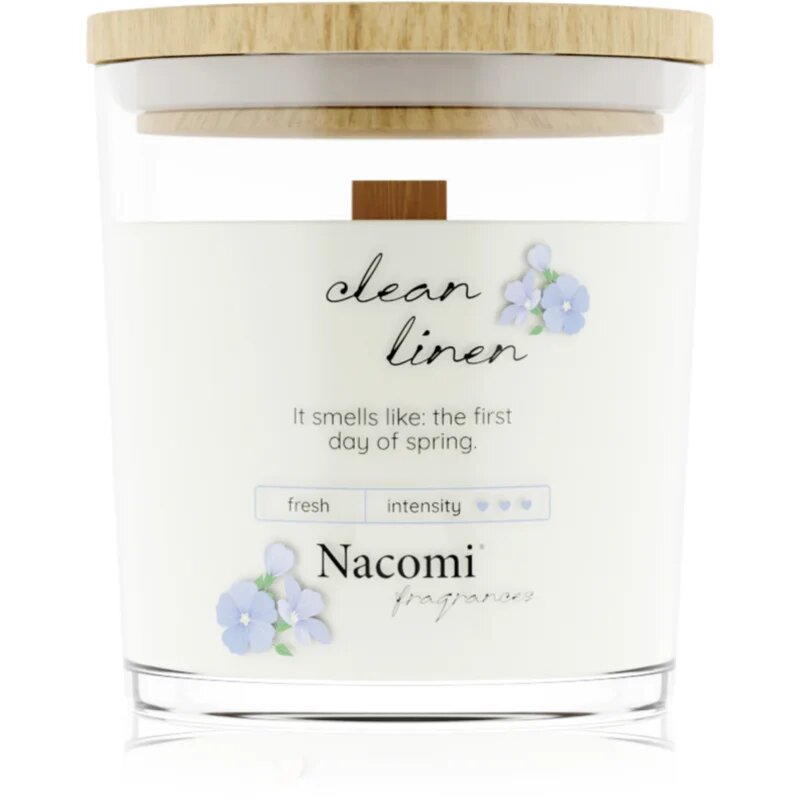 Nacomi Soy Candle Home Fragrances dišeča sveča z lesenim stenjem 140 g
