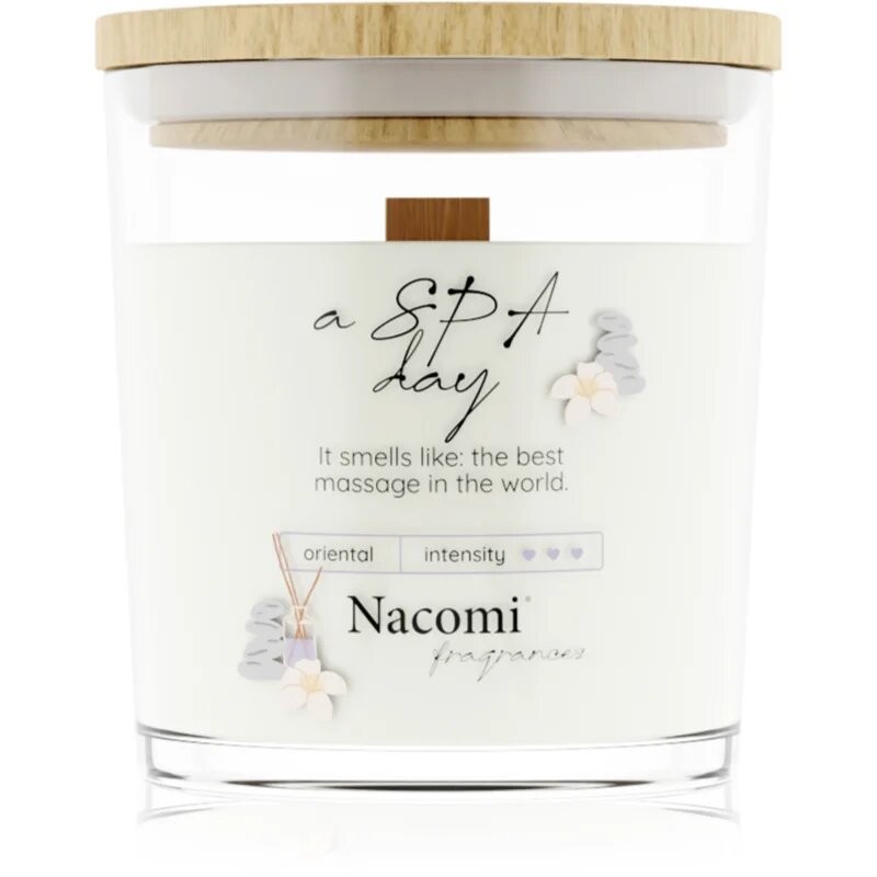 Nacomi Soy Candle Home Fragrances dišeča sveča z lesenim stenjem 140 g