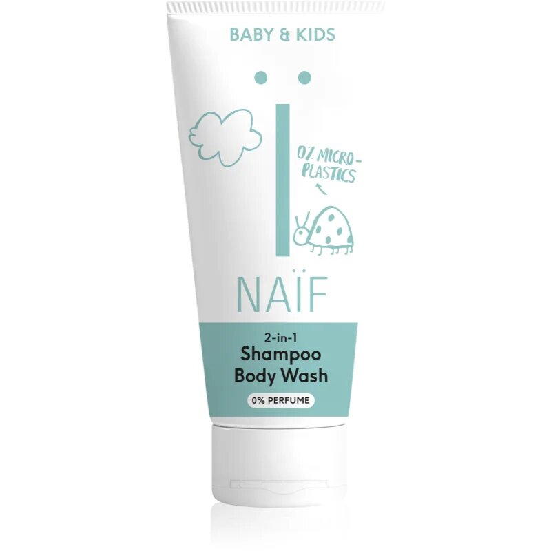 Naif Baby & Kids 2-in-1 otroški gel za umivanje in šampon brez dodanih dišav 200 ml