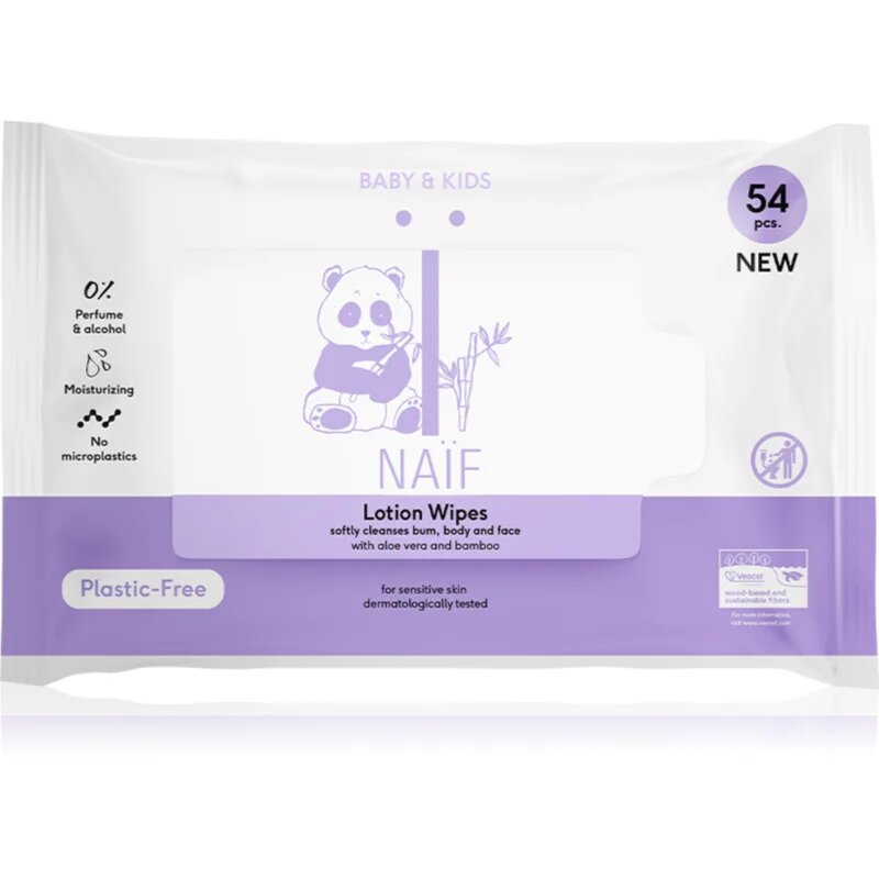 Naif Baby & Kids Lotion Wipes vlažni robčki za otroke od rojstva 54 kos