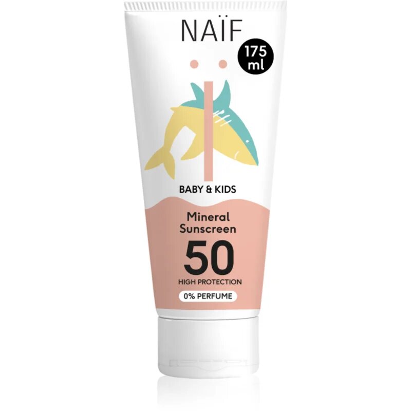 Naif Baby & Kids Mineral Sunscreen SPF 50 0 % Perfume otroška zaščitna krema 175 ml