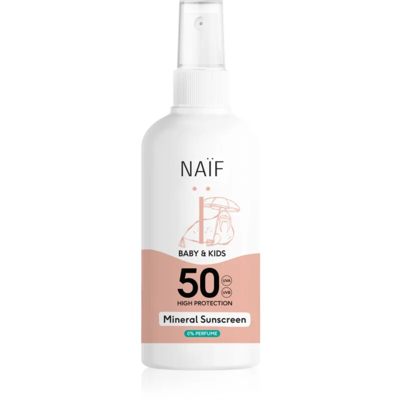 Naif Baby & Kids Mineral Sunscreen SPF 50 0 % Perfume zaščitno pršilo za sončenje 100 ml