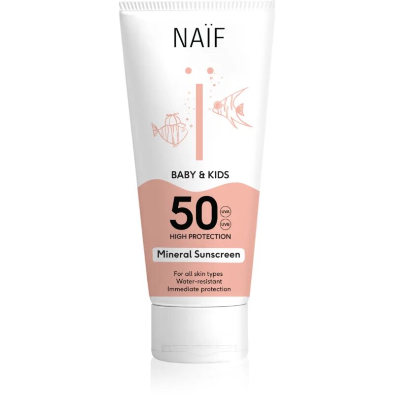 Naif Baby & Kids Mineral Sunscreen SPF 50 zaščitna krema za sončenje za dojenčke in otroke SPF 50 100 ml