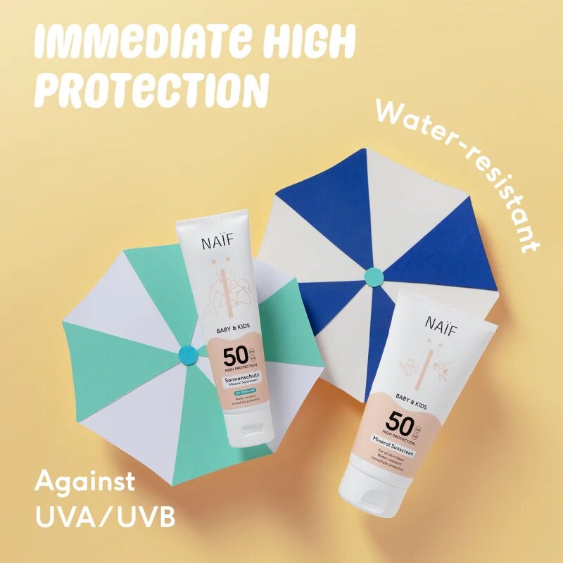 Naif Baby & Kids Mineral Sunscreen SPF 50 zaščitna krema za sončenje za dojenčke in otroke SPF 50 100 ml