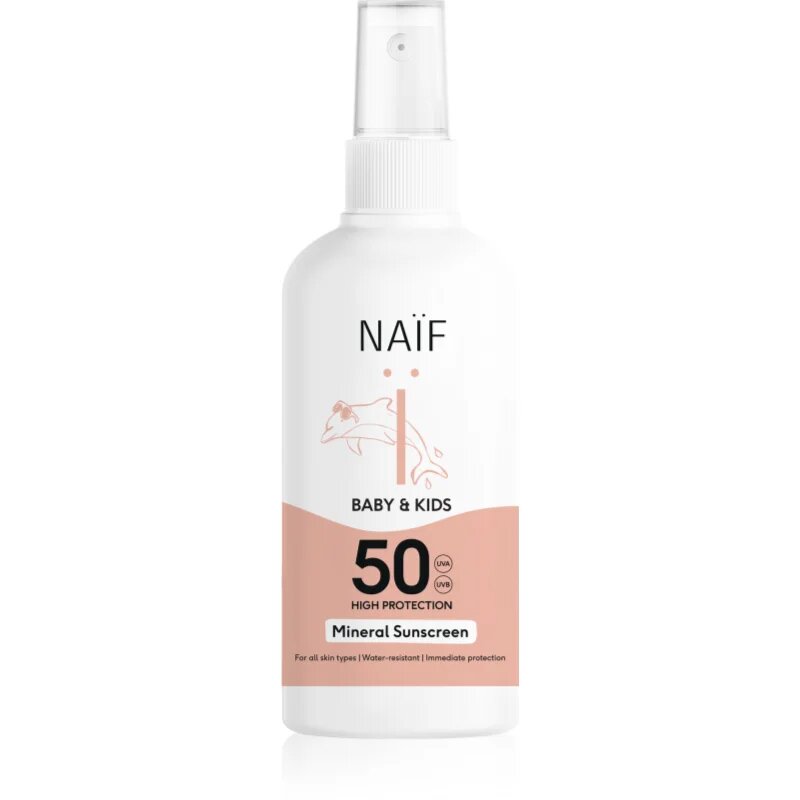 Naif Baby & Kids Mineral Sunscreen SPF 50 zaščitno pršilo za sončenje za otroke 100 ml