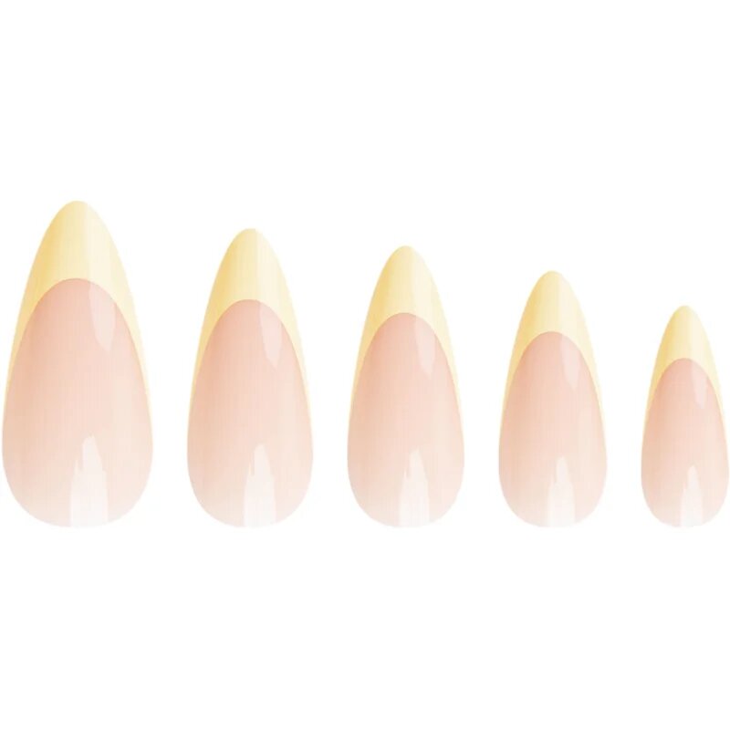 Nail HQ Almond Lemon French umetni nohti z lepilom 24 kos