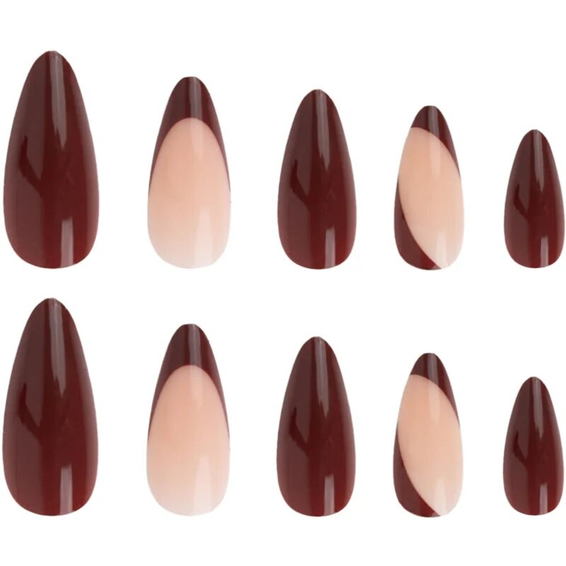 Nail HQ Almond umetni nohti Chocolate Envy 24 kos